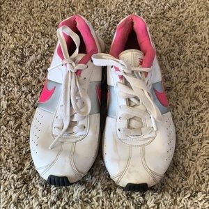 Pink Nike shox sneakers running gym shoes air max